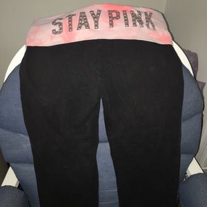 Pink fold-over capris